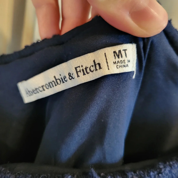 Abercrombie & Fitch Navy Blue Textured Dress - Picture 3 of 5